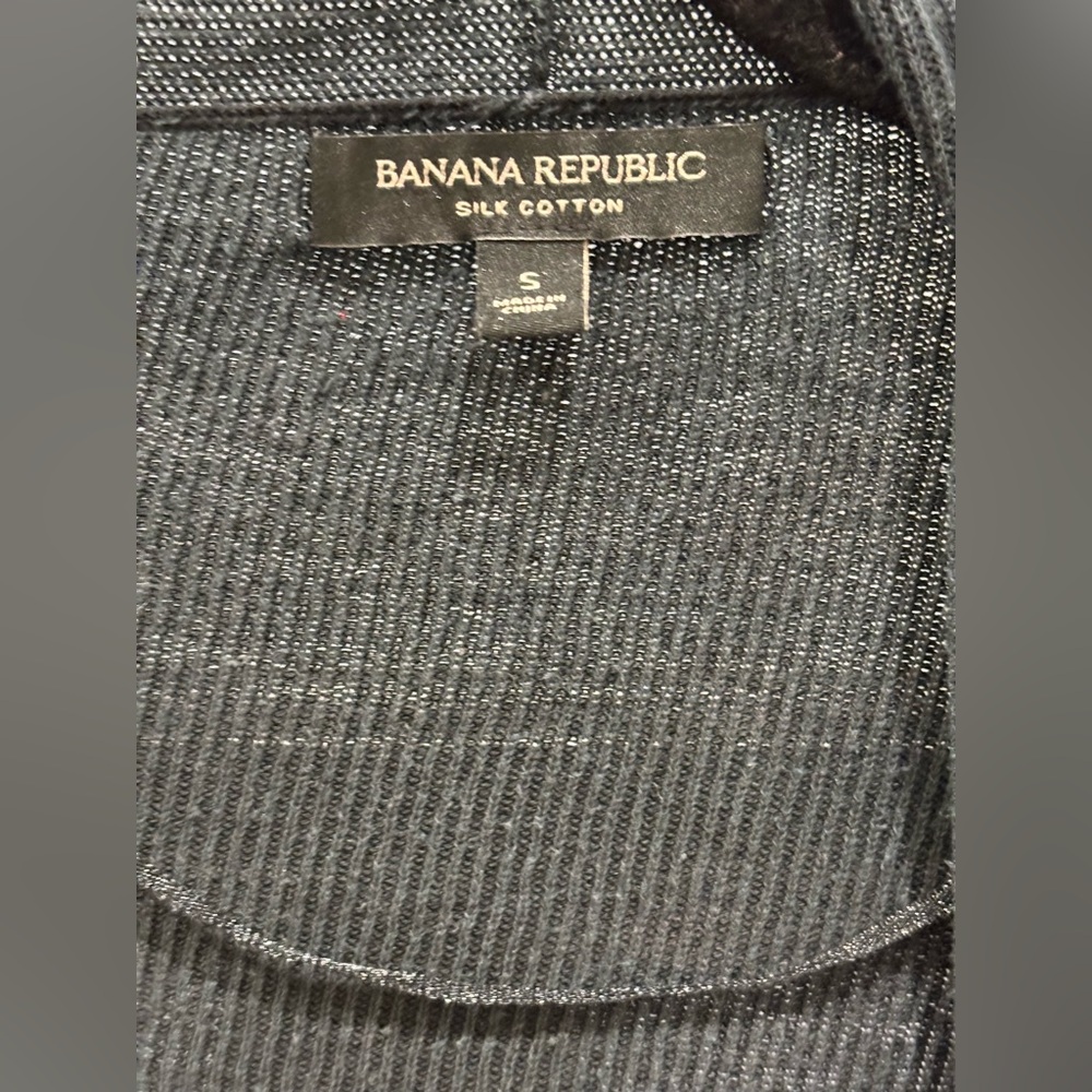 Banana republic SILK COTTON CROPPED CARDIGAN SWEATER Women's Black size small - Picture 5 of 6